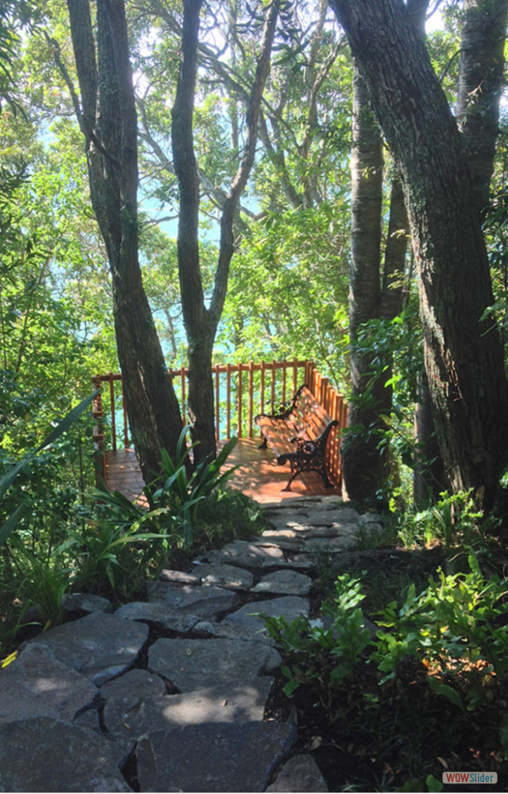 Stone steps and deck